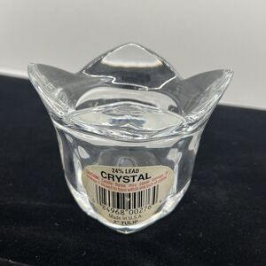USA 24% Lead Crystal Tulip Candle Holders Votive/Tealite 3.2x2.7"